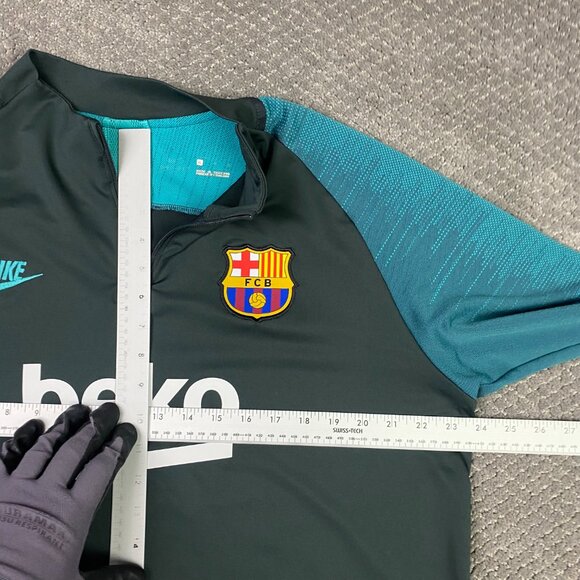 Nike Dry FC Barcelona Strike Drill Top 1/4 Zip Jersey Men's XLGrey Cabana AO5159 - Picture 7 of 9